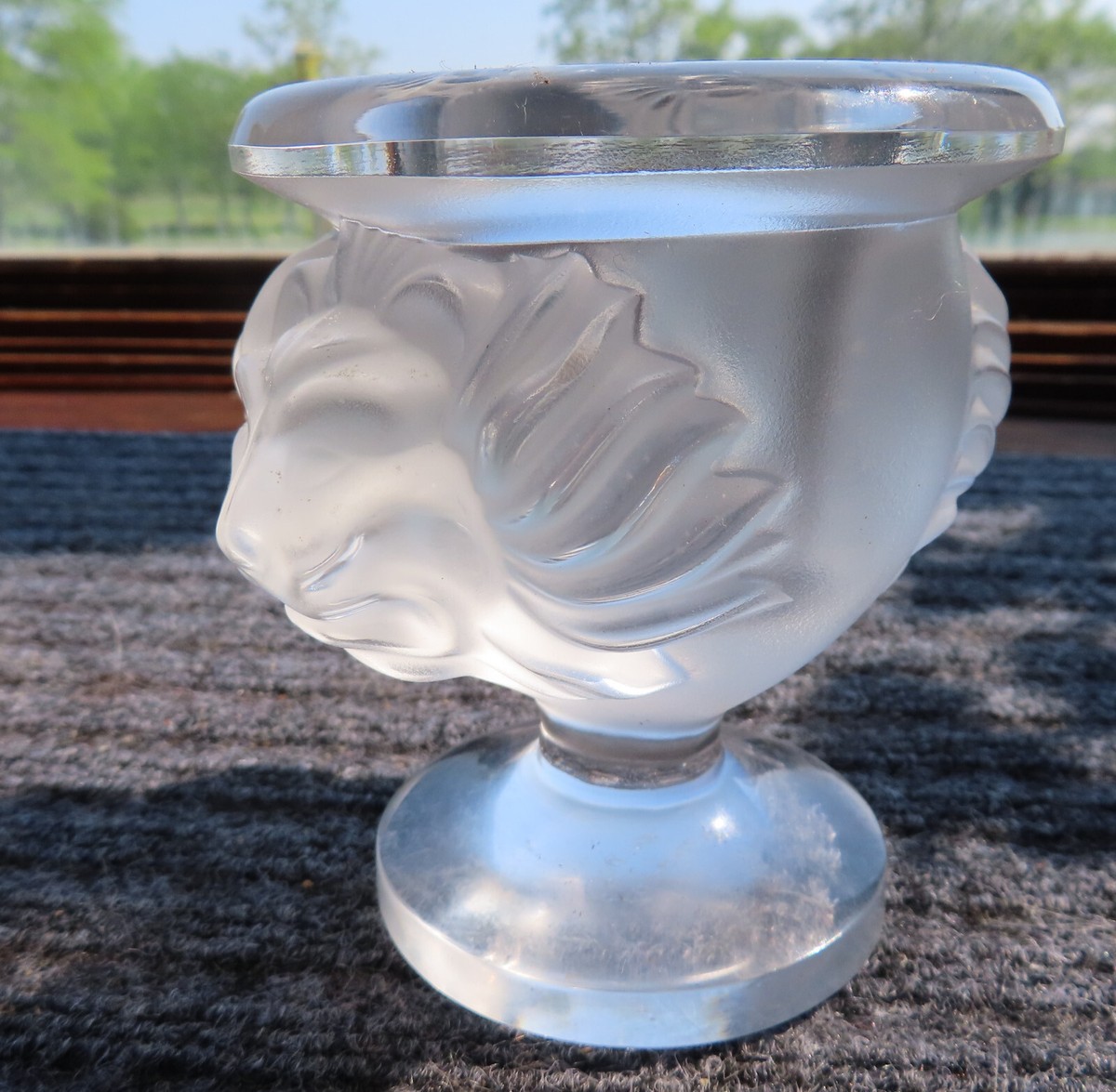 Lalique Frosted Tete de Lion Head, Bud Vase , Signed | eBay