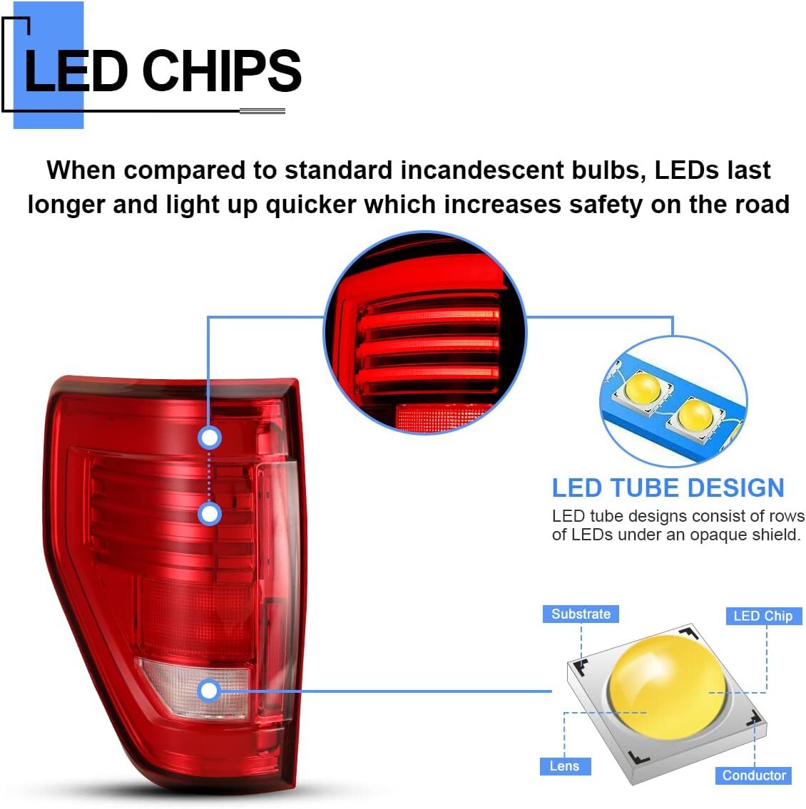 09-14 Ford F150 LUXX-Series LED Tail Lights Black-Red | AlphaRex