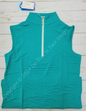 Tailored Sportsman ICEFIL Ziptop Sleeveless Shirt - Turquoise/White/Silver