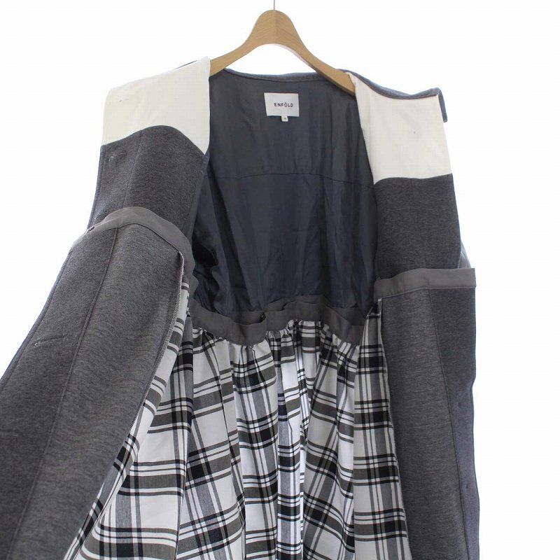 ENFOLD 22SS 2WAY Long Coat short coat outer check switching ENFOLD 22SS 2WAY Long Coat short coat outer check switching
