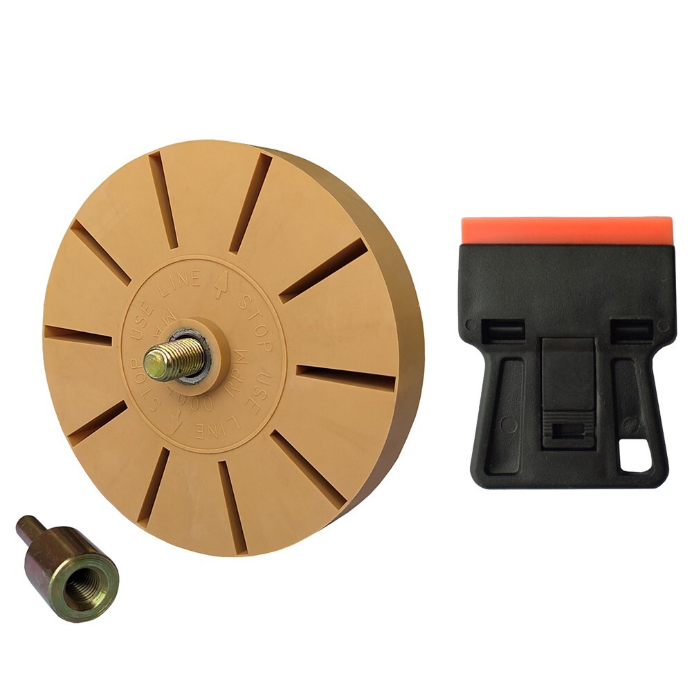 Razor Blade Scraper + Rubber Eraser Wheel Stovetop Cooktop Glass