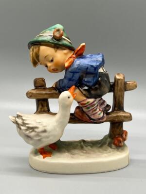 Goebel Hummel Boy on Fence with Duck 