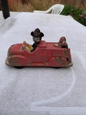 Mickey Mouse /Donald Duck Circa 1930 40s Fire Dept. Latter Truck Rubber Toy