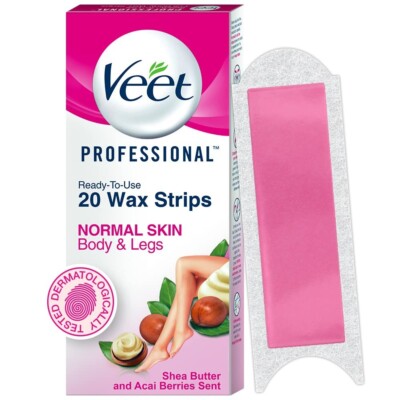 Veet Professional Waxing Strips Kit for Normal Skin 20 Strips hair removal women