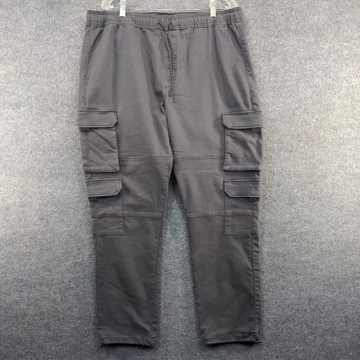 【Anyone more】Seri Gray Cargo String Pants Women's Cargo Pants Drawstring Elastic High Waisted