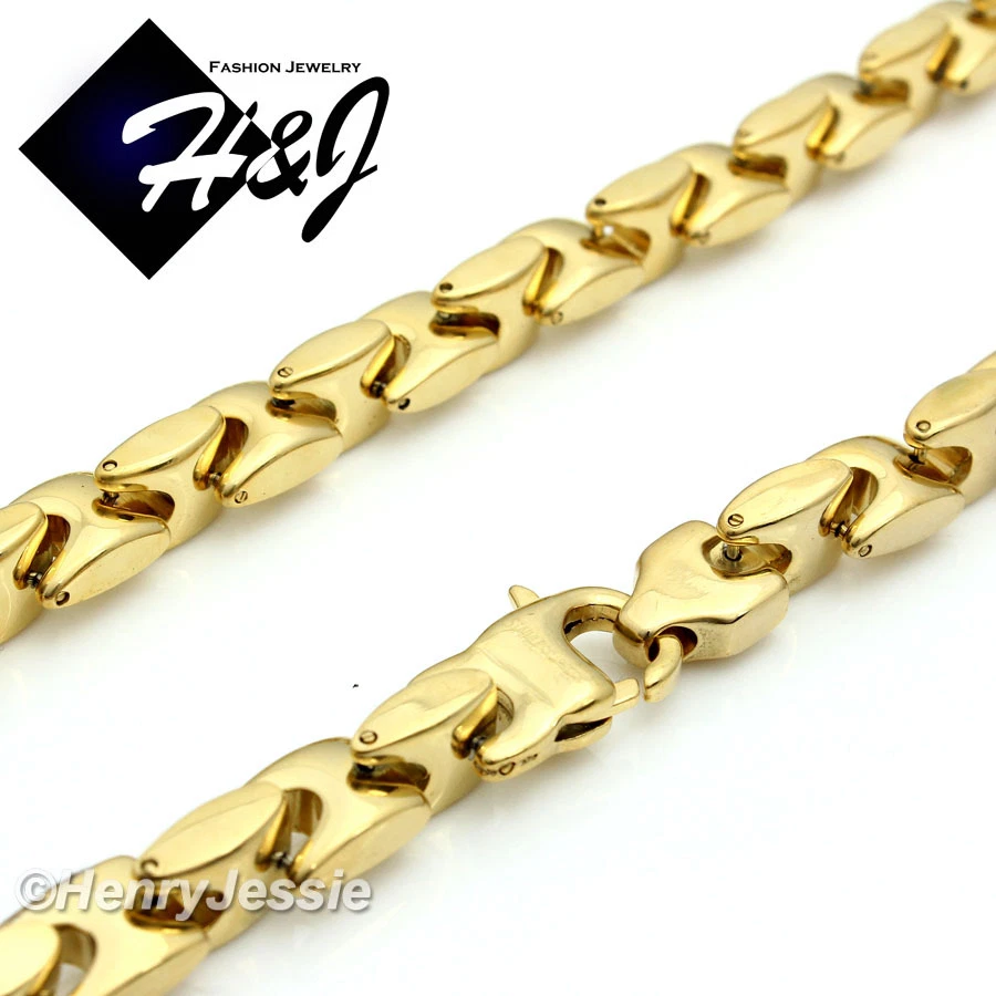 24 «МУЖЧИН из нержавеющей стали 8 мм позолоченный блокировки кости ожерелье крест подвеска * A - Изображение 4 из 4