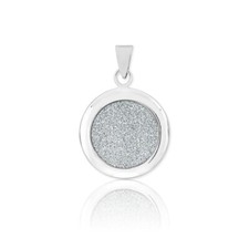 Sterling Silver Round Sparkly Silver Pendant