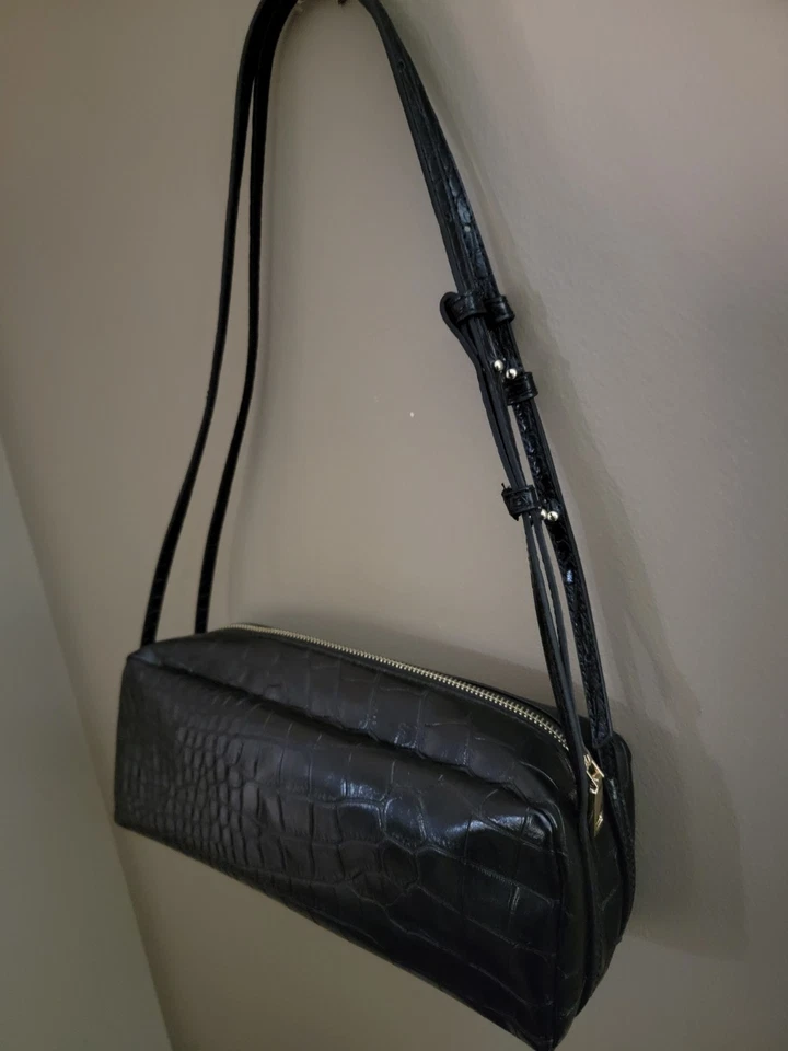 Elegante Bolso Bandolera y Hombro Zara Negro Doble Correa Foto 3 de 4