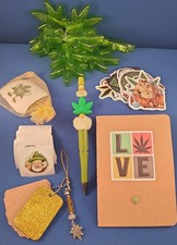 Cannabis 420 Marijuana Gift 11 -String Light Stickers Notebook Pen Keychain