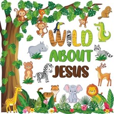 Jungle Animals Tree Bulletin Board Set Classroom Decorations