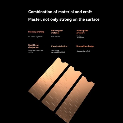 SSD Copper Heatsink Cooler Hard Drive Box Cooling Sticker Thermal Pad for7692 - Afbeelding 5 van 6