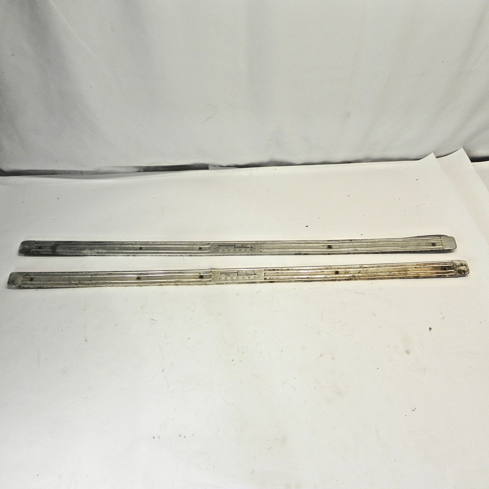 1959-1960 CADILLAC COUPE SILL PLATES LEFT & RIGHT PAIR USED