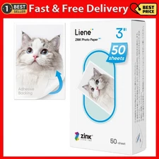 Liene Zink Photo Paper 2x3″ 50 Sheets, Premium Printer Black