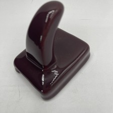 NOS Porcelain Robe Towel Cocoa Maroon Wall Mounted Hook MCM Restoration Style
