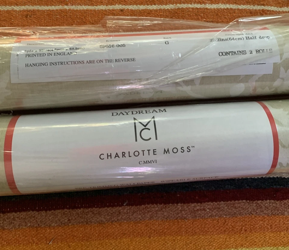 2 Rolls Wallpaper  Brunschwig & Fils Day Dream Charlotte Moss Sealed England - Image 3 of 4