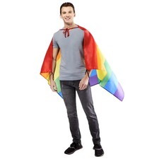 Rubies 203039NS000 Pride Rainbow Cape Adult Fancy Dress, Men,Women, Multi, One S