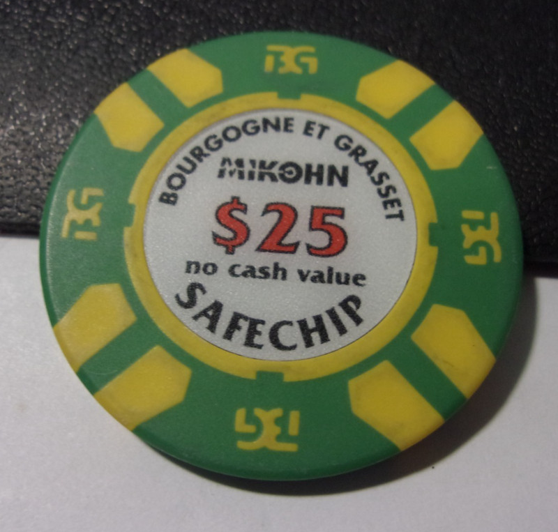 BOURGOGNE ET GRASSET MIKOHN SAFE CHIP CASINO $25 NCV gaming poker chip - FRANCE