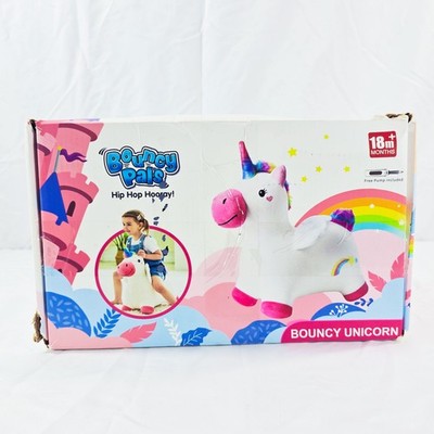 Bouncy Pals Hopping Unicorn Inflatable Plush Ride-On Toddler Pink 18m+ No Pump
