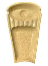 MCM Cigar Ashtray Pipe Rest Yellow Coffin Shape Crackle Speckle Earthy Lounge