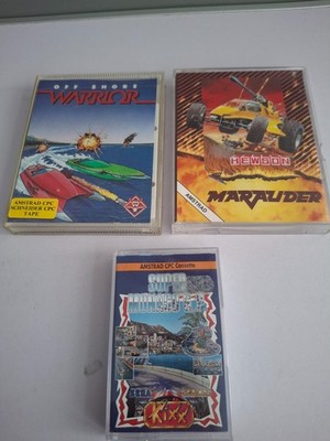 amstrad cpc 464 games x3 marauder/ off shore warrior / super monaco gp
