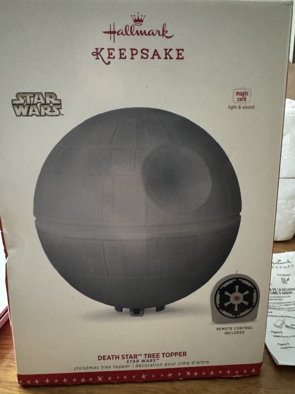 Hallmark Keepsake Star Wars Death Star Tree Topper Remote Control Light & Sound
