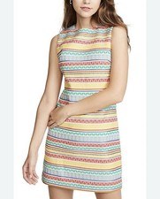 Alice + Olivia Coley Embroidered Aztec Stripe A-Line Mini Dress. Women’s 2.