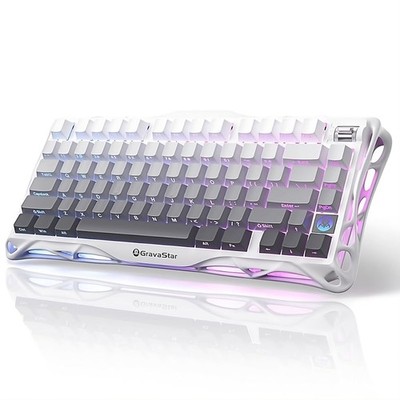 GravaStar Mercury K1 Mechanische Tastatur Wireless - QWERTY US Gradient White