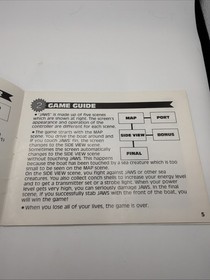 Jaws (Nintendo NES) Instruction Booklet Manual ONLY