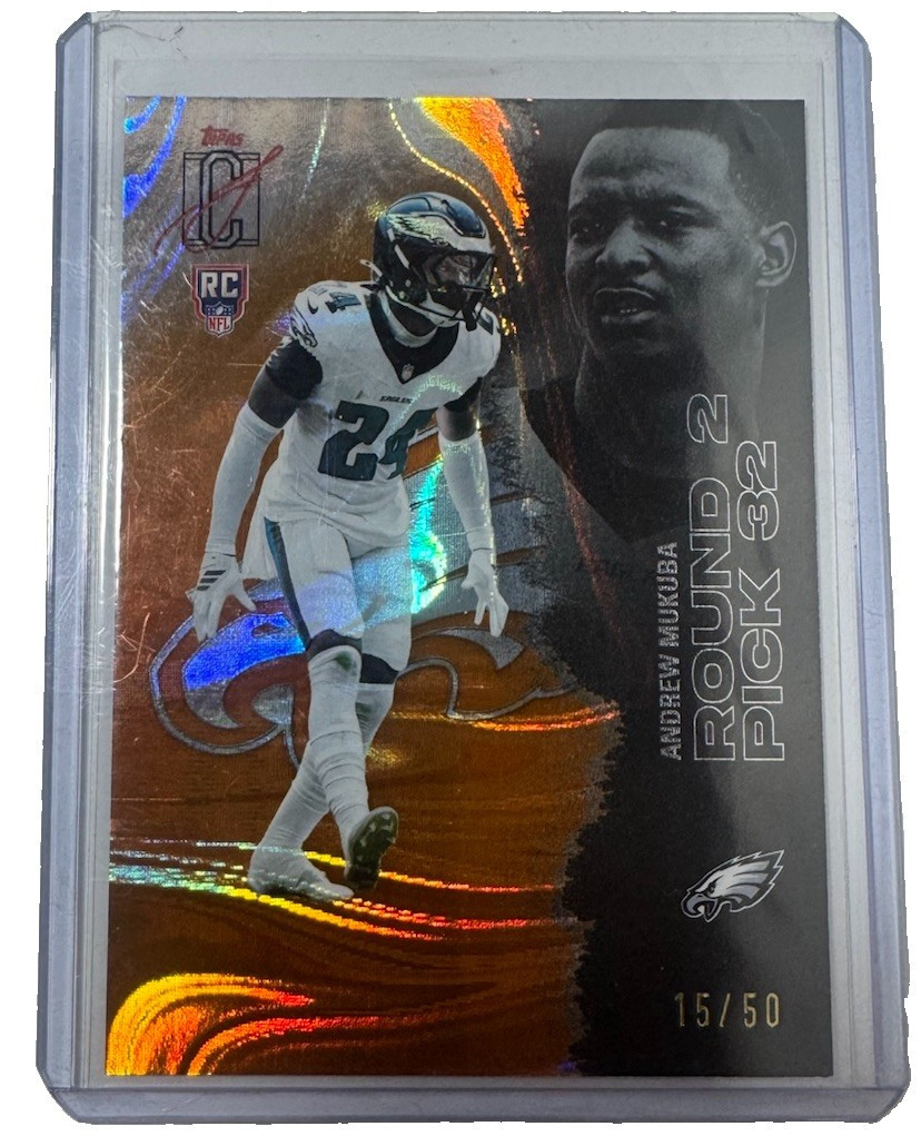 Topps 2025 Signature Class Andrew Mukuba RC #162 Eagles Round 2 Pick 32 /50