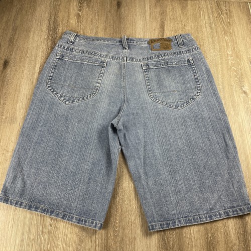Vtg Y2K Raw Blue Skater Shorts Mens 44 Baggy Denim 16” Inseam Grunge Wide Leg - Picture 12 of 17