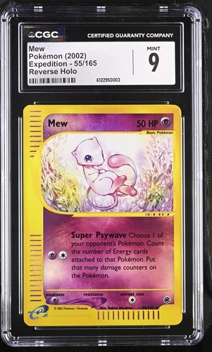 CGC 9 MINT Mew 2002 Expedition 55/165 Reverse Holo Pokemon Card
