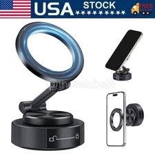 360° Adjustable Magnetic Vacuum Suction Cup Car Phone Holder Mount for MagSafe