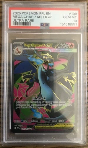 2025 Pokemon Phantasmal Flames Mega Charizard X ex Ultra Rare #109/094 PSA 10