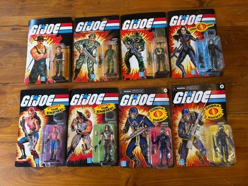 Transformers x GI Joe Retro Carded Lot Of 8 Figures Complete Set Brand New!