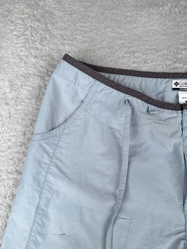 Pantalones Cortos Columbia Vintage Para Mujer Extra Grandes Azul Algodón Mezcla Nailon Cordón 6" Foto 4 de 4
