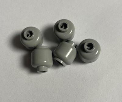 5x  LEGO Minifigure Head ( Plain ) OldGray light gray 3626 3626b