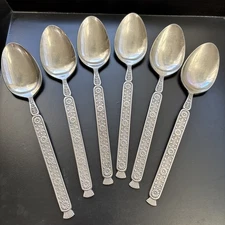 SET 6 SPOONS! Vintage EVERBRITE stainless: EVS6 pattern: LOVELY