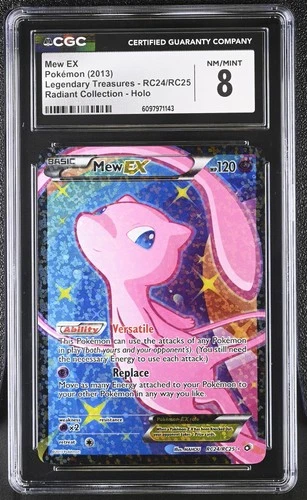 CGC 8 Mew EX 2013 Legendary Treasures RC24/RC25 Radiant Collection Pokemon Card