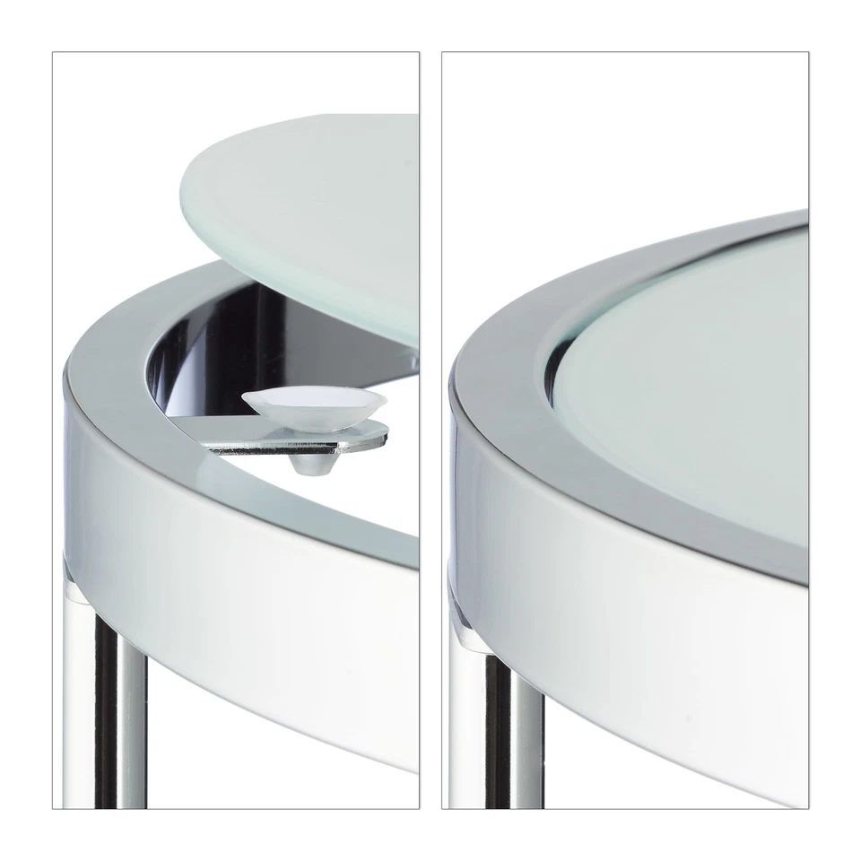 Table d'appoint tables basses modernes 50 cm 2 pièces table gigogne en verre - Photo 4/4