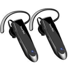 [2 Pack] Bluetooth Earpiece Wireless Handsfree Headset V5.0 24 Hrs Driving wi...