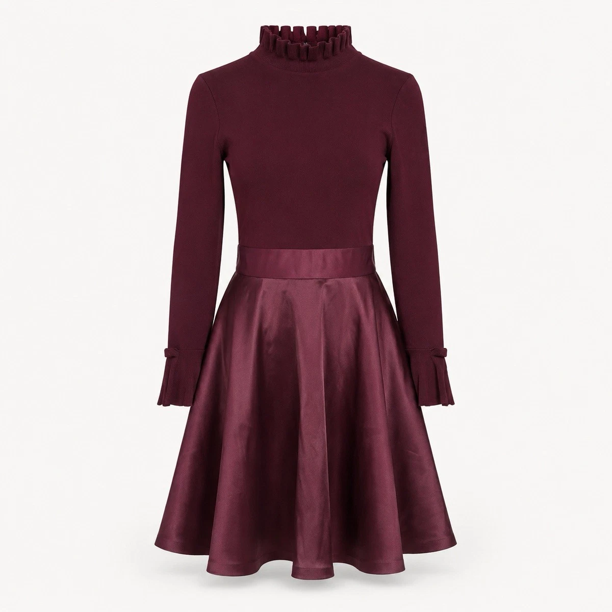 ted baker knitted frill full skirt dress Purple Dresses for Women for sale knit midi dress