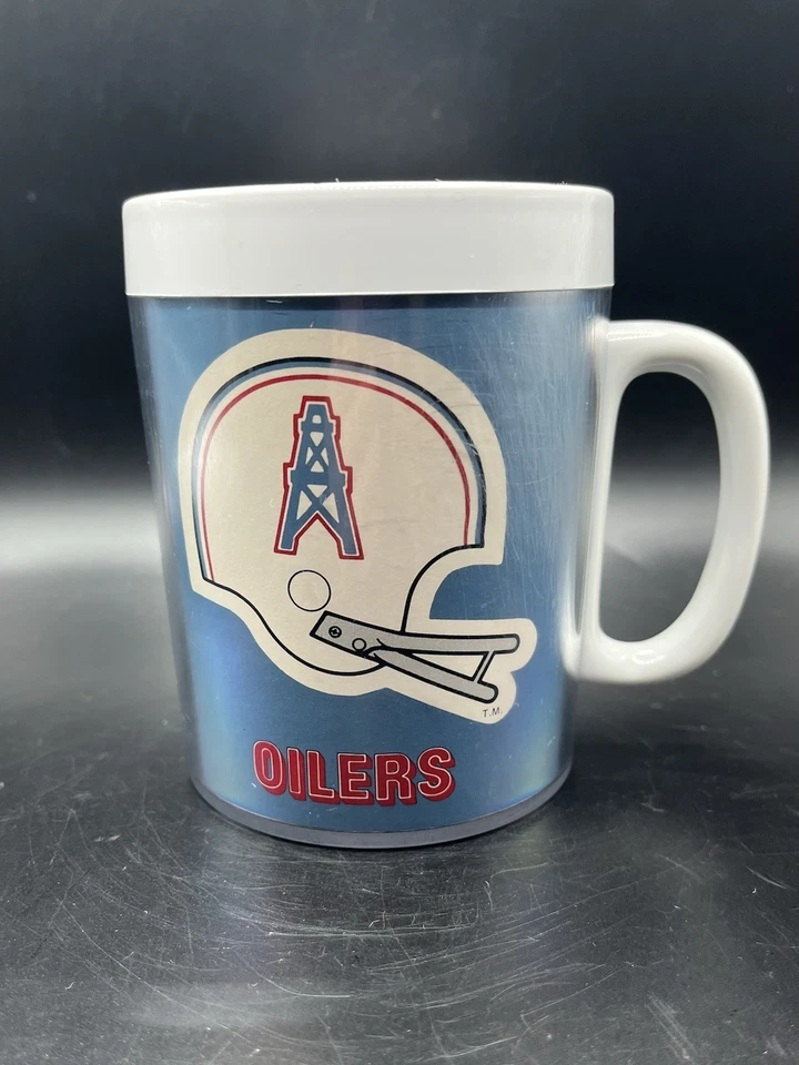 Therma Serv Vintage 1976 Houston Oilers Plastic Mugs Cups 16 oz & 8 oz Set Of 6 - Image 3 of 4