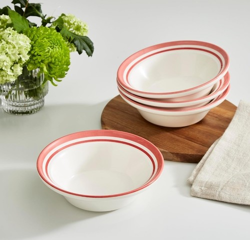 Portmeirion Potter’s Stripe Oatmeal Bowls (Set of 4) - Versatile Earthenware... - Picture 2 of 9