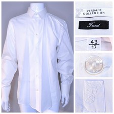 VERSACE COLLECTION Long Sleeve Button Up Dress Shirt 43 17 Mens XL DESIGNER Luxe