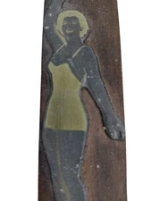 Printing Letterpress Printer Type Block Bathing Beauty Woman diving board