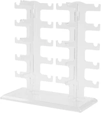 2 Row Sunglasses Display Stand, Transparent Plastic Eyeglass Rack Holder - Holds