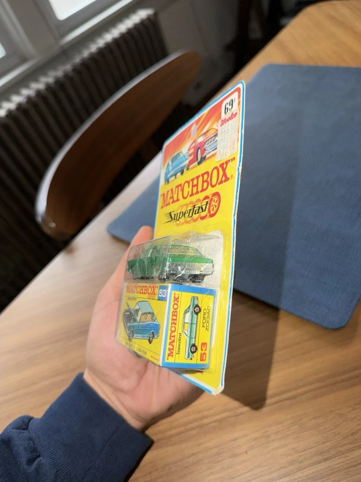 RARE Matchbox Lesney Superfast SF53 Ford Zodiac- Metallic Green Blister Carded - Image 3 of 4