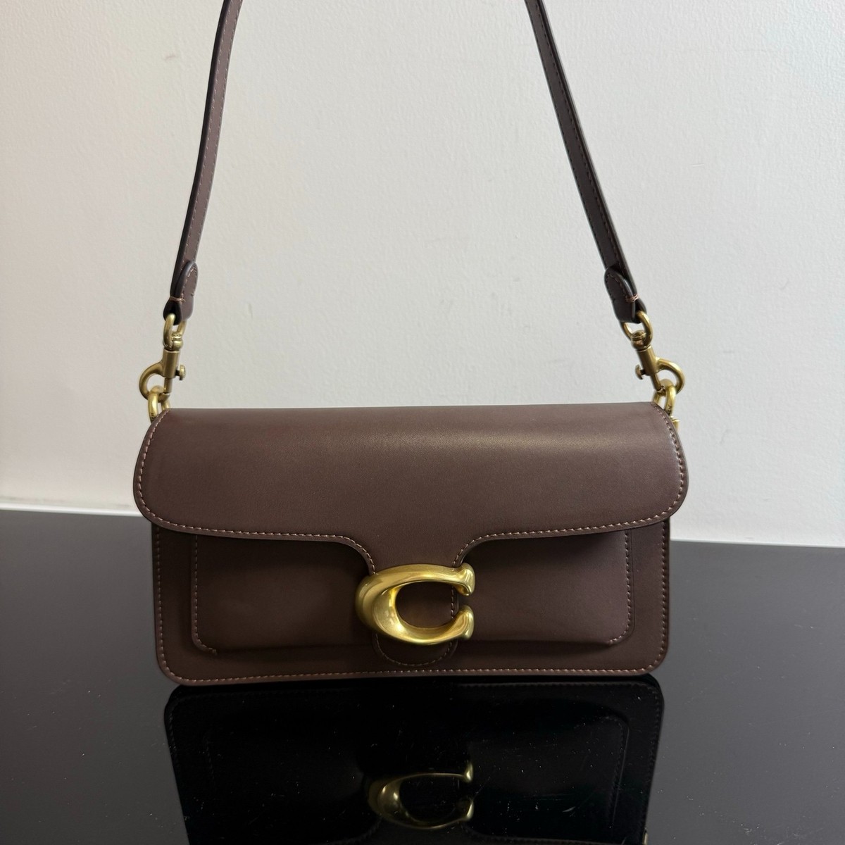 Coach CCX04 Tabby 26 Natural Grain Leather Dark Stone Outlet New 