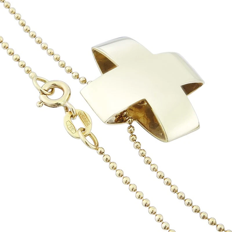 Wempe Kreuz Anhänger Kugelkette 750er Gelbgold - Bild 3 von 4