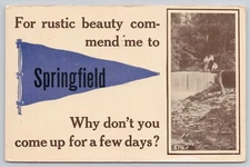 Postcard commend me to Springfield, Massachusetts pennant postcard